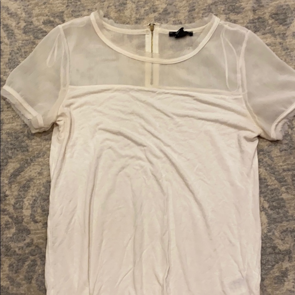 WHITE MESH TOP